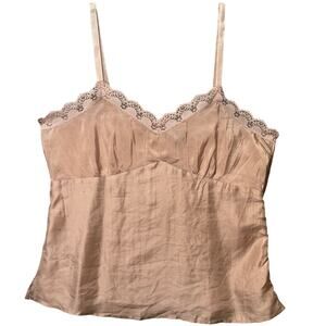 American Eagle Defined Bust Lace Edge Adjustable Straps Camisole Women 12 Beige